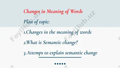changes in meaning of words — PPTX