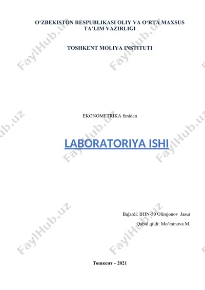 ko’p omilli ekonometrik tahlil — DOC