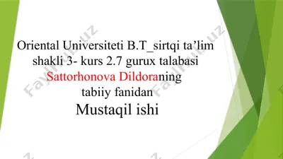 ob-havo elementlari, yog’inlar, temperatura, shamollar va ulardagi tabiiy o‘zgarishlarni anglash — PPTX