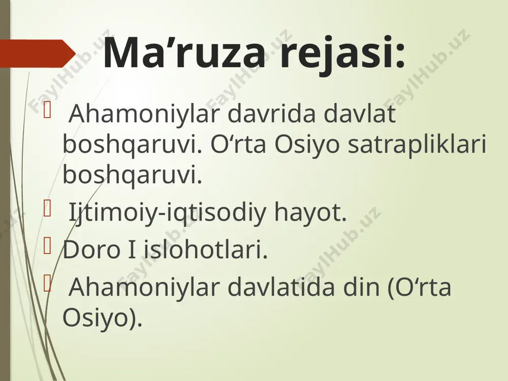 ib qo‘ygan. o‘rta osiyo xalqlari - baqtriyaliklar, xorazmliklar, sug‘diylar va saklar kserks qo‘shinlari tarkibida yunon - fors urushlarida ishtirok etganlar. marafon jangida saklarning otliq qo‘shinlari nihoyatda katta jasurlik ko‘rsatib, yunonlarning jangovar markaziy qismini chekinishga majbur qilganlar. baqtriya va saklarning chavandozlari ahamoniylar qo‘shinlaridagi eng jasur qismlaridan biri bo‘lib hisoblangan. yunon-fors urushlari davrida o‘rta osiyo xalqlarining harbiy qudrati katta ahamiyatga ega bo‘lgan. iqtisod va ijtimoiy tuzum o‘rta osiyoning qadimiy viloyatlari jamiyati to‘g‘risida yozma manbalardan tashqari arxeologik manbalar dalolat beradi. o‘rta osiyo mil. avv. vi-iv asrlarga oid moddiy madaniy yodgorliklarga boydir: marg‘iyonadagi yoztepa, erqal’a, shimoliy baqtriyadagi kuchuktepa, qiziltepa, qalaimir, boytudasht, xorazm, sug‘d va farg‘ona vohalaridaga ko‘zaliqir, dingilja, erqo‘rg‘on, uzunqir, daratepa, afrosiyob, eylatontepa xarobalari shu davrga mansub yodgorliklardir. xom g‘ishtdan va paxsadan qurilgan binolar hamda metall qurollar, hunarmandchilik buyumlari o‘troq dehqonchilik viloyatlarida qadimiy madaniyat yuksak darajada rivojlanganidan dalolat beradi. qizilcha uy-qo‘rg‘oni (tiklangan). mil. avv. v - iv asrlarga oid ko‘rinishi. xorazmda mil. avv. v-iv …