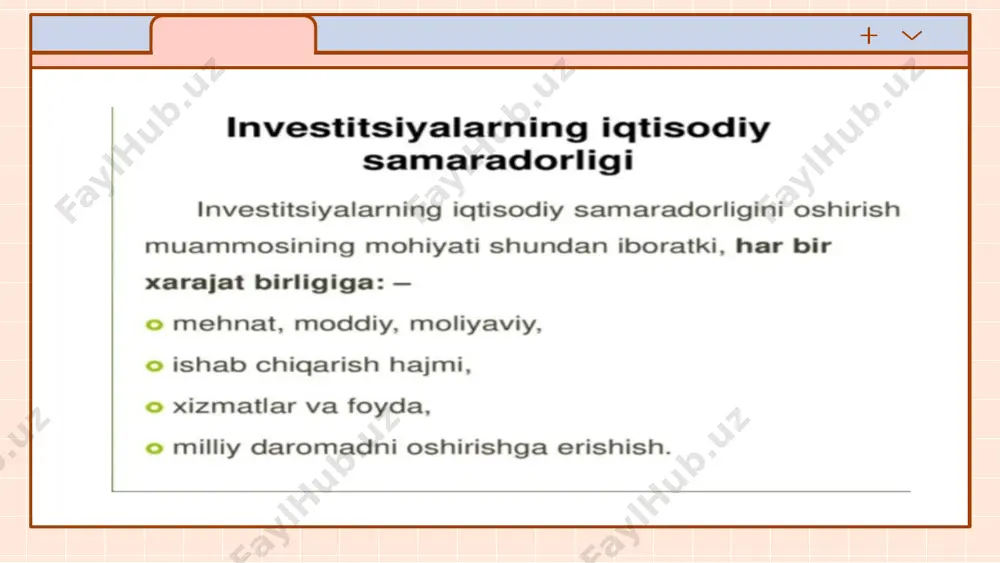 sanoat korxonalarida investiysiya samaradorligini baholash usullari - Page 2