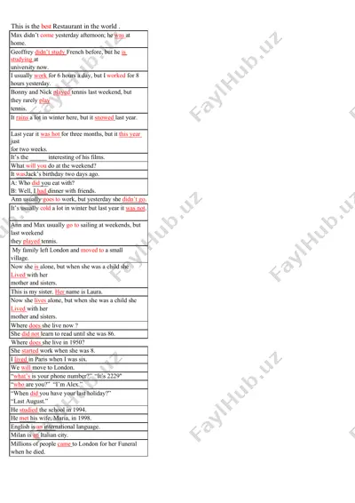 the is the best restaurante in the world — DOCX