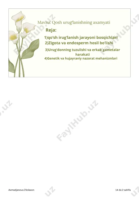 botanika fanidan tayyorlangan kurs ishi - Page 2