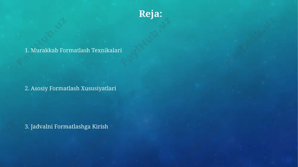 samarali usulini ko'rib chiqamiz. qator va ustunlar bilan ishlash ustun kengligini va qator balandligini o'zgartirish orqali jadvalning ko'rinishini moslashtirish mumkin. masalan, raqamli ma'lumotlar uchun 10 piksel, matnli ma'lumotlar uchun 20 piksel kenglikni belgilash mumkin. bu ma'lumotlarning o'qilishiga yordam beradi. ma'lumotlarni tezroq topish uchun "filtr" funksiyasidan foydalaning. masalan, 100 ta mahsulot ro'yxatidan faqat 20 ta "olma" ni tanlash mumkin. bu vaqtni tejaydi va ma'lumotlarni tahlil qilishni osonlashtiradi. shriftlar, ranglar va chegaralar jadval chegaralarini yupqa chiziqlar bilan belgilash ma'lumotlarni aniq va tushunarli tarzda ajratib ko'rsatishga yordam beradi, 1 piksellik chegaralar ko'pincha eng maqbul hisoblanadi. turli ranglardan foydalanib, asosiy ma'lumotlarni (masalan, sarlavhalarni) ajratib ko'rsatish, ularni qolgan ma'lumotlardan farqlash va ko'rishni osonlashtiradi, masalan, sarlavhalar uchun 2-3 ta turli ranglarni qo'llash mumkin. hisob-kitoblarni formatlash shartli formatlash yordamida hujayralardagi ma'lumotlarga ranglarni, shriftlarni va boshqa formatlash usullarini qo'llash orqali ma'lumotlarni tahlil qilishni soddalashtirish mumkin, masalan, 3 dan ortiq qiymatlarni qizil rang bilan ta'kidlash. raqamli ma'lumotlarni formatlashda valyuta …