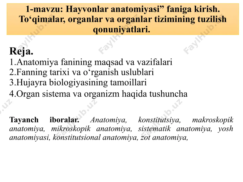 morfologik, fiziologik qismlari, hujayra va to‘qima sistemalari ham konstitutsiya asosida o‘rganildi. konstitutsiya tipiga qarab, hayvonlarni tanlash va ulardan juda yaxshi zotlar etishtirish, hayvonlarning sog‘lig‘ini, sharoitga moslashuvini, chidamliligini, jinsiy faoliyati va tez etilishini aniqlash hamda eng yosh vaqtidanoq har tomonlama (nasl olish uchun, bo‘rdoqiga boqish va hokazolar uchun) saralash mumkin. hayvonlar tashqi ko‘rinishining xarakteri ularning skeletiga, muskullari hamda terisining tuzilishiga bog‘liq bo‘ladi. hayvonlar kompleksiyasi ichki organlarning tuzilishi va funksiyasidan iborat. bu narsa ular temperamentini ham hosil qiladi. uchinchidan - hayvonlarning tashqi tuzilishini (ekstererini) o‘rganishda ham anatomiya katta rol o‘ynaydi, kompleksiyani analiz qilishda, asosan, nafas olish, qon aylanish, ovqat hazm qilish, retikula – endoteliy va ichki sekretsiya sistemalari, temperamentni analiz qilishda esa nerv sistemasi katta rol o‘ynaydi. i.p.pavlovning hayvonlarni konstitutsiya tiplariga bo‘lishi bunga misol bo‘ladi. u hayvonlarni tor tanali va keng tanali tiplarga bo‘lgan. masalan, go‘shtdor qoramollar (shortgorn, angus, gellovey, gereford zotlari) keng tanalilar, sersut qoramollar tor tanalilar tipiga kiradi. hozir ikkala …