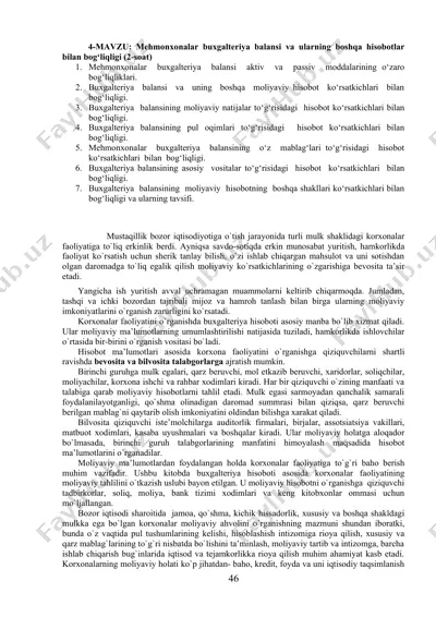 mehmonxonalar buxgalteriya balansi va hisobotlar — DOC