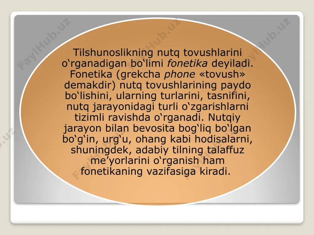 . shu jihatdan qaralganda, bosh so‘zining tarkibida 3 ta fonema mavjud, ya’ni b, o, sh fonemalari. ular shu so‘zni moddiy jihatdan shakllantirgan; besh so‘zini esa moddiy jihatdan b, e, sh fonemalari shakllantirgan. hozirgi o‘zbek adabiy tilida fonemalar 31 ta. ular akustik, fiziologik-artikulyatsion hamda tildagi vazifasiga ko‘ra dastlab 2 turga bo‘linadi: 1. unli fonemalar. 2. undosh fonemalar. unli va undosh fonemalar o‘zaro quyidagicha farqlanadi; 1. akustik jihatdan unlilar faqat ovozdangina iborat bo‘ladi, undoshlar esa shovqindan yoki shovqin bilan ovozning qo‘shilishidan iborat bo‘ladi. 2. fiziologik-artikulyatsion jihatdan unlilarni hosil qilishda o‘pkadan kelayotgan havo oqimi nutq organlarida to‘siqqa uchramay chiqadi, un (ovoz), tovush paychalarining tebranishidan hosil bo‘ladi. undoshlarni hosil qilishda esa havo oqimi og‘iz bo‘shlig‘ida turli to‘siqqa uchrab, shu to‘siqdan portlab yoki sirg‘alib chiqadi. undoshlarni hosil qilishda un paychalari tebranishi ham tebranmasligi ham mumkin. 3. vazifasiga ko‘ra ham unli va undosh fonemalar o‘zaro farqlanadi: 1. unlilar bo‘g‘in hosil qiluvchi asosiy tovush hisoblanadi. undoshlar o‘zicha …