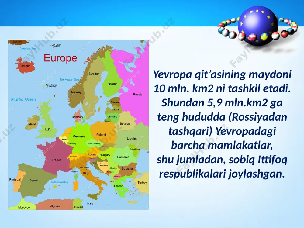 yevropa mamlakatlarining hududi, chegaralari, geografik o‘rni . 9 - sinf - Page 3