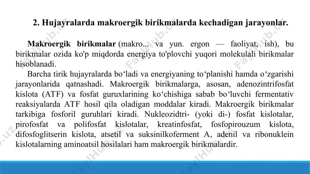 8. modda va energiya almashinuvi. taqdimot, 16 bet - Page 5
