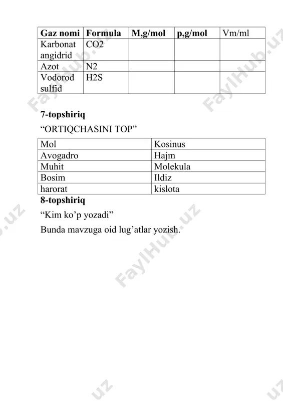 molekulalarning o‘lchami, nisbiy va absolut massasi. mol va molar massa. avogadro doimiysi - Page 4