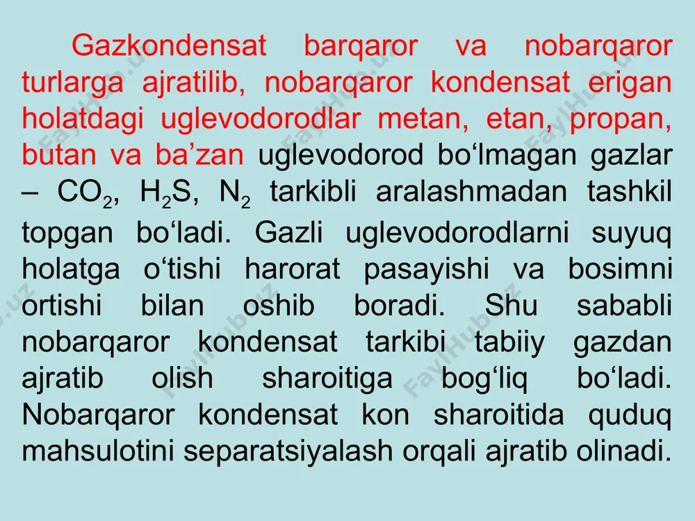 арданашвили а.г., лывова а.и. примеры и задачи по технологии переработки нефти и газа. м.: химия, 1984г., 272 с. 7. кузнецов а.а. судаков е.н., расчёты основных процессов и аппаратов переработки углеводородных газов. м.: химия, 1984г., 224с. 8. гиценко а.и., александров и.а., галинин м.а. физические методы переработки и использования газа. м.: недра , 1981. 224с. 9. юсупбеков н.р., нурмухамедов х.с., зокиров с.г. кимёвий технология асосий жараён ва қурилмалари. тошкент., шарқ, 2003 й., 644б. 10. салимов з., тўйчиев и.с. химиявий технология процесслари ва аппаратлари. тошкент., ўқитувчи., 1987й. 408б. 11. уильям л. леффлер. переработка нефти. м.: олимп-бизнес, 2001. 224с. 12.николаев в.в., бусычина н.в., бусычин и.г. основные процессы физической и физико – химической переработки газа. м., аоа. «недра», 1998. 184 с.