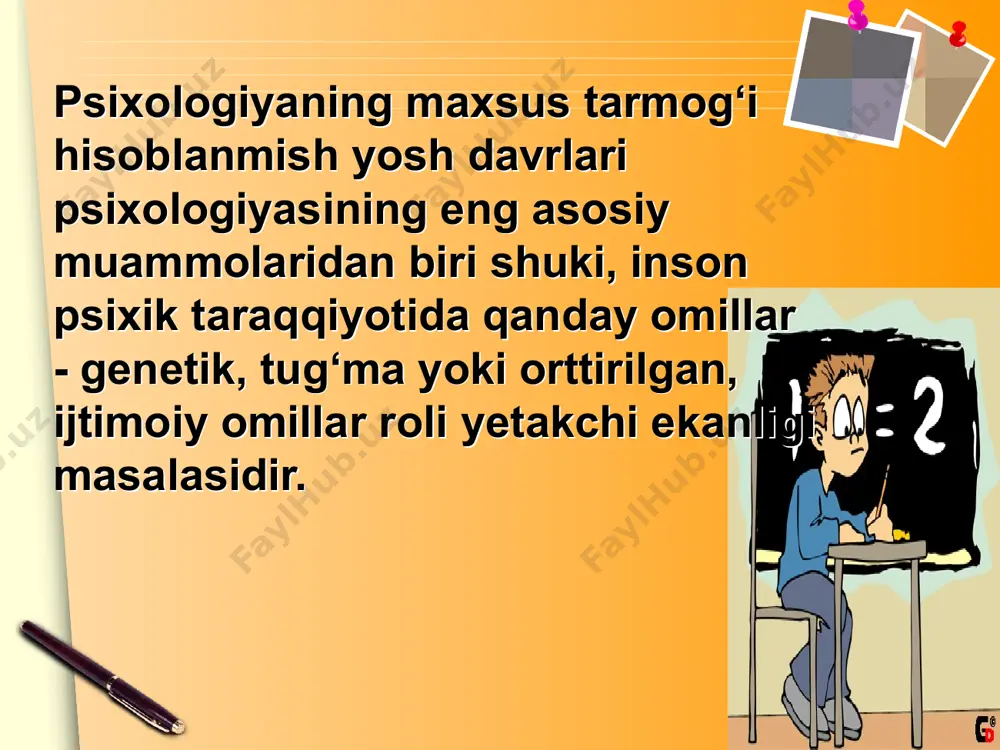 psixikrivojlanish va uning davrini shakllantirish muammo(lar)i - Page 5