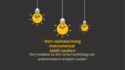 dori moddasi va dori turlari tarkibidagi yot aralashmalarni aniqlash usullari — PPTX