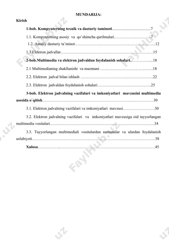 ladi” , - deb aytilgan[2]. kompyuter texnologiyasi va undan foydalanishni rivojlantirilishi bo’yicha bir qator amaliy ishlar olib borilmoqda. bu borada o‘zbekiston respublikasi vazirlar mahkamasining 2001 yil 23 maydagi 230-sonli “2001-2005 yillarda kompyuter va axborot texnologiyalarini rivojlantirish”, “internet” ning xalqaro axborot tizimlariga keng kirib borishini ta’minlash dasturini ishlab chiqishni tashkil etish chora-tadbirlari to‘g‘risida” gi qarori qabul qilindi [3]. 2002 yil 30 mayda o‘zbekiston respublikasi prezidentining “kompyuterlashtirishni yanada rivojlantirish va axborot–kommunikatsiya texnologiyalarini joriy etish to‘g‘risida” gi farmoni va uning ijrosini amalga oshirish yuzasidan vazirlar mahkamasining 2002 yil 6 iyundagi “2002-2010 yillarda kompyuterlashtirish va axborot kommunikatsiya texnologiyalarini rivojlantirish dasturi” e’lon qilindi. o’zbekiston respublikasining «axborotlashtirish to’g’risida»gi qonunini bajarish maqsadida xalq ta’limi, oliy va o’rta maxsus ta’limi vazirliklari tomonidan qator me’yoriy xujjatlar va dasturlar qabul qilingan bo’lib, axborot tarmog’ini shakllantirish, axborot resurslarini yaratish va aktni ta’lim jarayonida qo’llash bo’yicha bir qator chora-tadbirlar amalga oshirildi. shu sababli ta’lim tizimi va uning muassasalarini kompyuterlashtirish ham muhim omil …