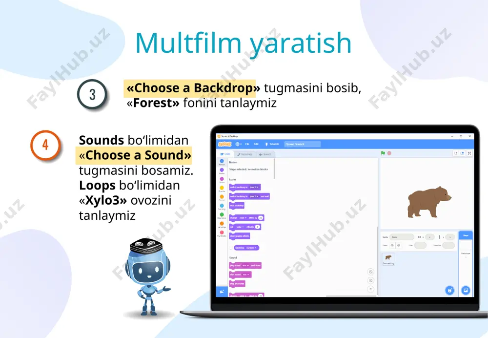 scratch muhitida sodda multfilmlar yaratish - Page 4