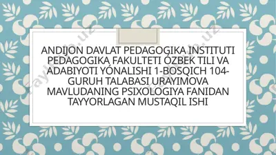 oila psixologiyasi — PPTX