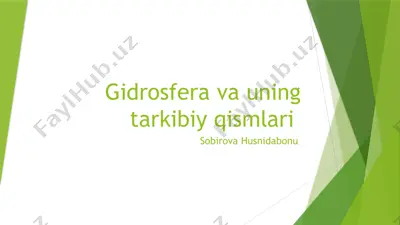 gidrosfera va uning tarkibiy qismlari — PPTX