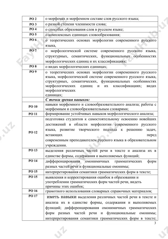 3 л 1 словообразование как раздел языкознания. л 2 морфемика современного русского языка. л 3 морфемный анализ и словообразовательный анализ слова, его принципы. л 4 основа и окончание. л 5 способы синхронного словообразования. л 6 морфонология русского словообразования. л 7 словообразовательный анализ слова, его принципы. л 8 словообразование частей речи. л 9 морфология. основные понятия морфологии: грамматическое значение, грамматическая форма, грамматическая категория. л 10 учение о частях речи в русской грамматической науке. система частей речи современного русского языка в вузовском и школьном курсе л 11 имя существительное как часть речи, его категориальное значение, морфологические признаки и синтаксические функции. лексико-грамматические разряды имён существительных: существительные собственные и нарицательные; одушевлённые и неодушевлённые, конкретные, абстрактные, вещественные, собирательные и единичные. л 12 число имен существительных. форма числа в русском языке. способы образования формы множественного числа имени существительного. л 13 категория рода имен существительных. классификация существительных по роду. способы выражения рода. л 14 категория падежа имён …