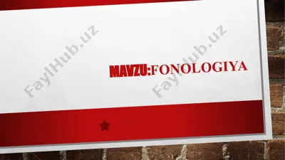 fonologiya — PPTX
