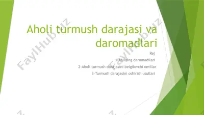 turmush darajasi — PPTX