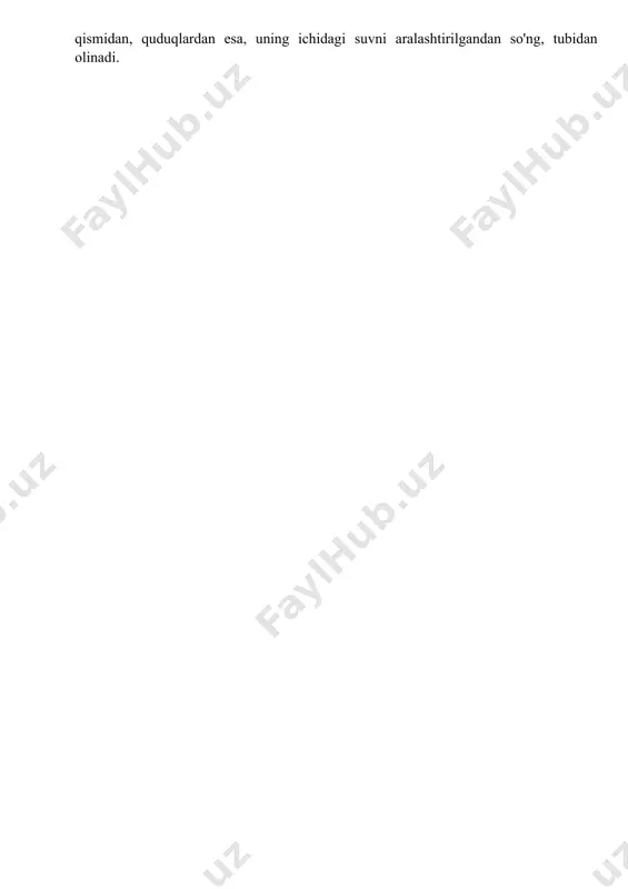 a boshlig'i to'playdi. to'plangan ma’lumotlar haqida qism komandiriga axborot beriladi. razvedka joyning sanitar holatini ko'rishdan boshlanadi va manbadagi suvni zaharlovchi moddalar, radioaktiv moddalar (zm, rm) va bakterial vositalar (bv) bilan ifloslanishi mumkin boigan o'choqlarini aniqlaydi. ifloslash o'choqlari suv manbaiga yaqin joylashgan hojatxonalar, axlat to'kish va ularni ko'mish joylari, qabristonlar, ko'milmay qolgan murdalar va boshqalar bo'lishi mumkin. ifloslanish izlari yoki zm, rm va bv zararlanish belgilari topilgan taqdirda, shu suv manbai foydalanish uchun yaroqsiz deb topiladi va manba atroflga yaroqsiz degan belgilar qo'yilishi kerak. bunday manbalardagi suvdan foydalanishga, uni tozalash, zararsizlantirish va suvning sifati haqida laboratoriya tekshirishlari natijalariga asosan foydalanish mumkinligi to'g'risida xulosa chiqarilgandan so'ng ruxsat etiladi. manbaning sanitar xavfsizligi haqida tashqi belgilar bo'lmasa, manbadan suv namunasi olinadi va joyning o'zida uning sifatliligining ayrim ko'rsatkichlari aaiqlanadi. bular qatoriga suvning organoleptik, fizikaviy xossalari va suvning organik moddalar bilan ifloslanish ko'rsatkichlari kiradi. laboratoriya tekshirishlarini o'tkazish uchun suv namunasini qirg'oqqa yaqin bo'lgan suvning ustki …