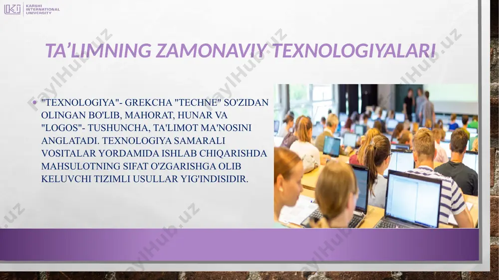 o'yadi va yonidagi talabaga uzatadi. barcha konvertlar aylana bo'ylab harakatlanadi. yakuniy qismda barcha konvertlar yig'ib olinib, tahlil qilinadi. insonparvarlik va demokratik pedagogik munosabatga asoslangan pedagogik texnologiyalar (shaxsiy munosabatni shakllantirish, yakka holdagi yondoshuv, demokratik boshqaruv, insonparvarlikka yo'naltirilgan texnologiyalar) ta'lim oluvchilarni faollashtirish va jadallashtirishga asoslangan pedagogik texnologiyalar (o'yinli texnologiyalar, muammoli o'qitish, kommunikativ o'qitish texnologiyalari kabi) amaliyotda qo'llanilayotgan pedagogik texnologiyalarni umumlashtirib, quyidagicha turkumlash mumkin. o'qitish jarayonini samarali tashkil etish va boshqarishga asoslangan pedagogik texnologiyalar (dasturli o'qitish, differentsiyali o'qitish texnologiyasi, yakka holda o'qitish, istiqbolli o'qitish, guruhli va jamoali o'qitish texnologiyasi, axborotli texnologiya kabi) o'quv materialini metodik taqqoslashtirish va didaktik rekonstruktsiya qilishda pedagogik texnologiyalar. (aqliy harakatni shakllantirishning tartibli texnologiyasi, didaktik birlikni mustahkamlash texnologiyasi va boshqalar). xalq pedagogikasiga asoslangan texnologiyalar. pedagogik texnologiya pedagоgik texnоlоgiya ya’ni interfaоl usullarni, o’ziga xоs xususiyati shundaki, u jоnkuyarlik, erkin fikrlash, tashabbus va yuksak madaniyan san’atiga asоslanadi. «pedagоgika texnоlоgiya» so’zi – san’at va mahоrat ma’nоsini anglatadi. pedagоgik san’at – bu qandaydir qo’l …
