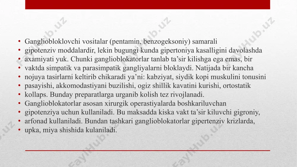 gipotenziv dorivoshlar klassifikatsiyasi - Page 5