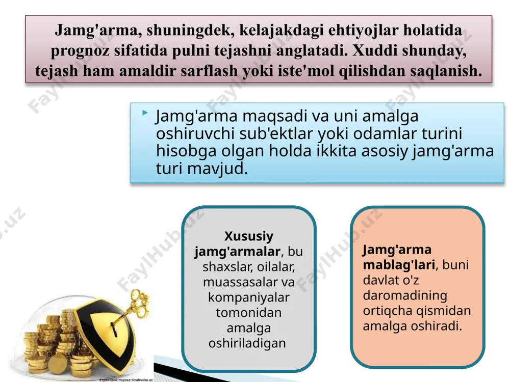 ur. nominal foiz stavkasi — bu joriy pul birliklarida ifodalangan jamg‘armaga yoki ssudaga bo‘lgan daromad normasi. real foiz stavkasi — bu o‘zgarmas (ya'ni inflyatsiya darajasiga ko‘ra o‘zgartirilgan) pul birliklarida ifodalangan jamg‘arma yoki ssudaga bo‘lgan daromad normasi. investitsiya loyihasi – iqtisodiy, ijtimoiy va boshqa foyda olish uchun investitsiyalarni amalga oshirishga yoxud jalb etishga qaratilgan, oʻzaro bogʻliq boʻlgan tadbirlar majmui; investitsiya shartnomasi – investitsiya faoliyati subyektlari oʻrtasida tuziladigan, investitsiya shartnomasi taraflarining huquqlari, majburiyatlari va javobgarligini belgilaydigan yozma bitim; investor – foyda olish maqsadida investitsiya faoliyati obyektlariga oʻzining mablagʻlarini va (yoki) qarz mablagʻlarini yoxud jalb qilingan boshqa investitsiya resurslarini investitsiya qilishni amalga oshiruvchi investitsiya faoliyati subyekti; investitsiya faoliyati – investitsiya faoliyati subyektlarining investitsiyalarni amalga oshirish bilan bogʻliq harakatlari majmu toʻgʻridan-toʻgʻri chet el investitsiyalari – chet ellik investorning hukumat kafolatlarisiz, tavakkalchilik sharoitlarida oʻz mablagʻlari yoki qarz mablagʻlari hisobidan investitsiyalari; chet el investitsiyalari – chet ellik investor tomonidan ijtimoiy soha, tadbirkorlik, ilmiy va boshqa faoliyat …
