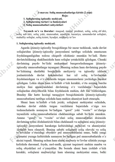 soliq munosabatlariga kirish (2 soat) — DOCX