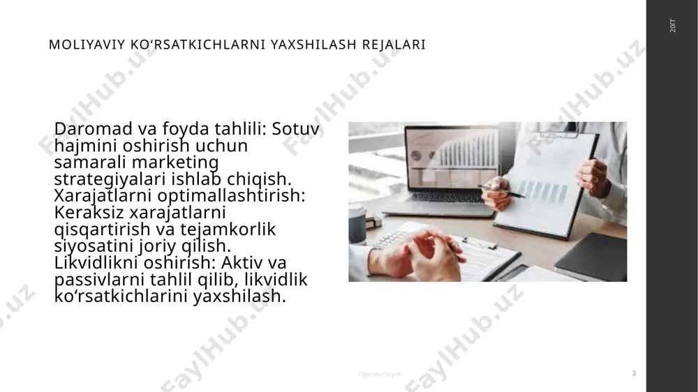 moliyaviy ko‘rsatkichlarni yaxshilash rejasi - Page 3