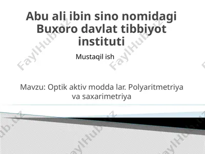 optik faol moddalar — PPTX