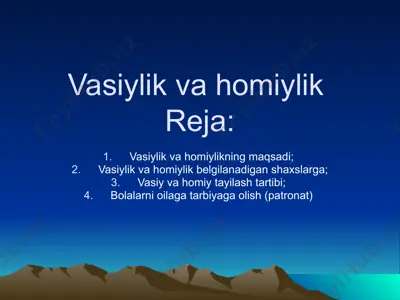 vasiylik va homiylik — PPTX