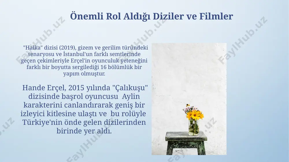 hande erçel hayoti va faoliyatiga oid taqdimot - Page 3