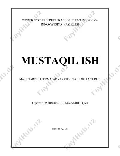 tartibli formalar yaratish va shakllantirish — DOCX
