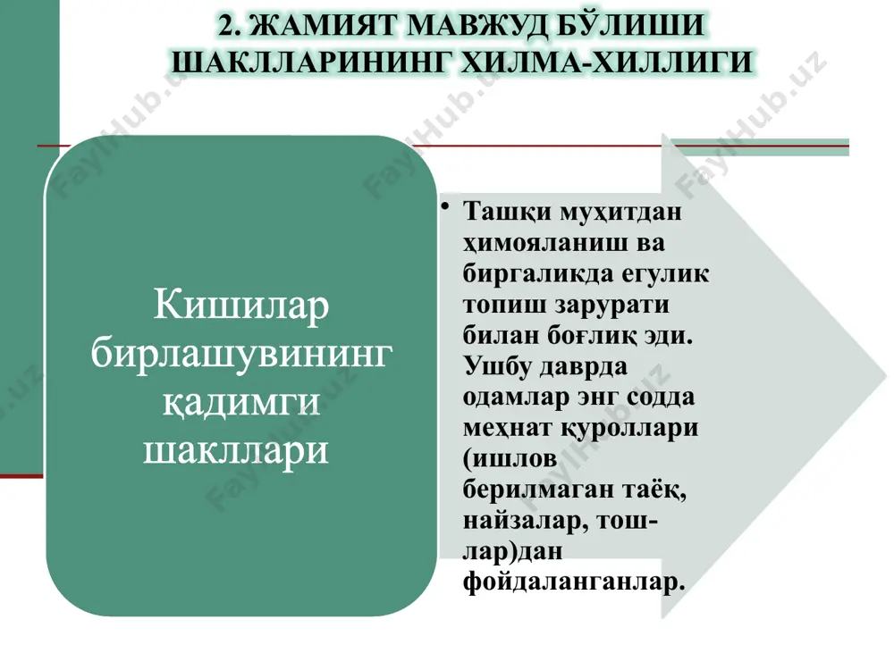 азкур жараён (дастлабки давлатларнинг пайдо бўлиши) бир неча минг йил олдин бўлиб ўтганлиги учун уни тўлиқ ўрганиш жуда қийин 1. одилқориев х.т. давлат ва ҳуқуқ назарияси. дарслик / –т.: sharq, 2021. –592 б. 2. исломов з.м. давлат ва ҳуқуқ назарияси. дарслик. – тошкент: адолат, 2007. –916 б. 3. scott veitch, emilios christodoulidis, lindsay farmer. jurisprudence: themes and concepts. second edition. – london: routledge-cavendish, 2012. -305 p. 4. hans kelsen. general theory of law and state. – cambridge: harvard university press, 2009. –516 p. тавсия этиладиган адабиётлар image1.jpeg image2.png image3.png image4.jpeg image5.jpeg /docprops/thumbnail.jpeg