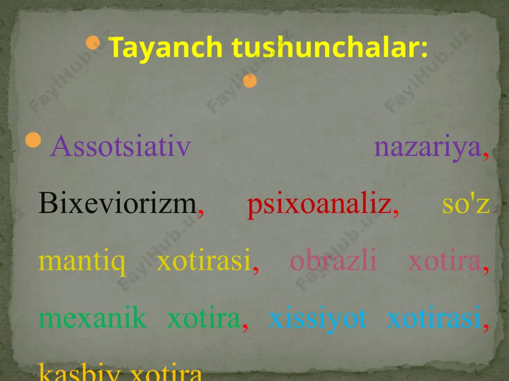 mashindi. aynan, geshtaltning shakllanish qonunlari ushbu nazariya vakillari (v.vundt, e.b. titchener va boshqalar)ning fikriga ko'ra, xotirani belgilab beradi. bu nazariya tarafdorlarining asosiy fikri shundan iboratki, esda olib qolish va eslashda ma’lumot, odatda, assotsiativ asosda tarkib topgan elementlarning tasodifiy to'plami emas, balki, yaxlit tuzilma sifatida namoyon bo'ladi. keyinchalik geshtalt nazariyasi ham qator qiyinchiliklar, xususan, inson xotirasining filogenez va ontogenezda shakllanishi va rivojlanishining murakkab muammosi bilan to'qnash keldi. bu bilan xotira genezisi haqidagi masala ustidagi bahslar o'z nihoyasiga etdi. bixeviorizm va psixoanaliz vakillari ham xotira genezisi haqida qoniqarli javob topa olmadilar. bixeviorizmchilarning xotira yuzasidan qarashlari assotsianistchilarning qarashlari bilan mos kelgan edi. ular o'rtasidagi yagona farq bixeviorizmchilarning materialni esda olib qolishdagi yordamning o'rnini alohida ta’kidlab, o'rganish jarayonlarida xotira faoliyatini o'rganishga katta e’tibor qaratgan edilar (d.uotson, e.torndayk). lekin bixeviorizmchilar insondagi ongli faoliyat va shaxs xususiyatlarining yordamga bog‘liqligini chetlab o'tdilar. xotira hodisalarining shaxsga bog‘liqligi zigmunt freyd tomonidan ko'rsatib o'tilgan edi. uning fikriga ko'ra, insonning ong …
