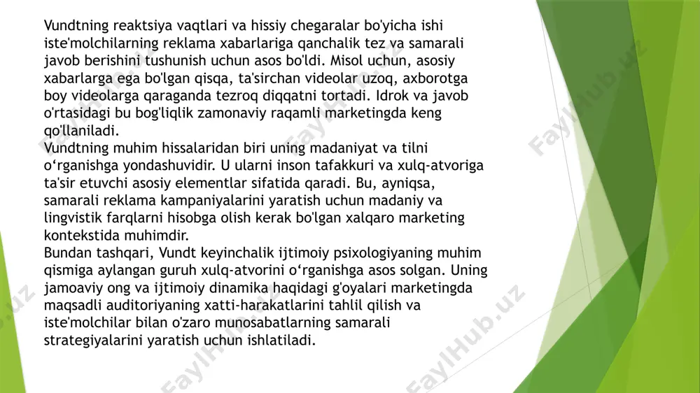 reklama xabarlarini takrorlashni o'z ichiga olishi mumkin. masalan, turli xil media formatlarida brendni qayta-qayta eslatib turish barqaror dominantning shakllanishiga yordam beradi, buning natijasida iste'molchi mahsulotni eslab qoladi va tanlashda unga ustunlik beradi. hukmronlik nazariyasining hissiy jihati marketing psixologiyasi uchun ham muhimdir. uxtomskiy ta'kidlaganidek, his-tuyg'ular hukmron davlatlarning shakllanishida asosiy rol o'ynaydi. marketingda bu iste'molchilarda quvonch, hayajon yoki hatto o'tkazib yuborish qo'rquvi (fomo effekti) kabi kuchli his-tuyg'ularni uyg'otadigan hissiyotli kampaniyalarni yaratish uchun ishlatiladi. bunday hissiy ta'sirlar barqaror dominantlarning shakllanishiga yordam beradi, bu esa reklama xabarlarini esda qolarli va samaraliroq qiladi. bundan tashqari, ustunlik nazariyasi brendga sodiqlik fenomenini tushuntirishga yordam beradi. iste'molchi uchun ma'lum bir brend dominant bo'lganida, u bozorda raqobatdosh takliflar paydo bo'lsa ham, unga ustunlik berishni boshlaydi. hukmronlik bilan bog'liq yana bir muhim tushuncha - bu odatiy ta'sir. uxtomskiy ta'kidlaganidek, dominant qo'llab-quvvatlanmasa, vaqt o'tishi bilan zaiflashishi mumkin. marketingda bu iste'molchilarning qiziqishini saqlab qolish va ularning faolligi pasayishiga yo'l qo'ymaslik uchun reklama …