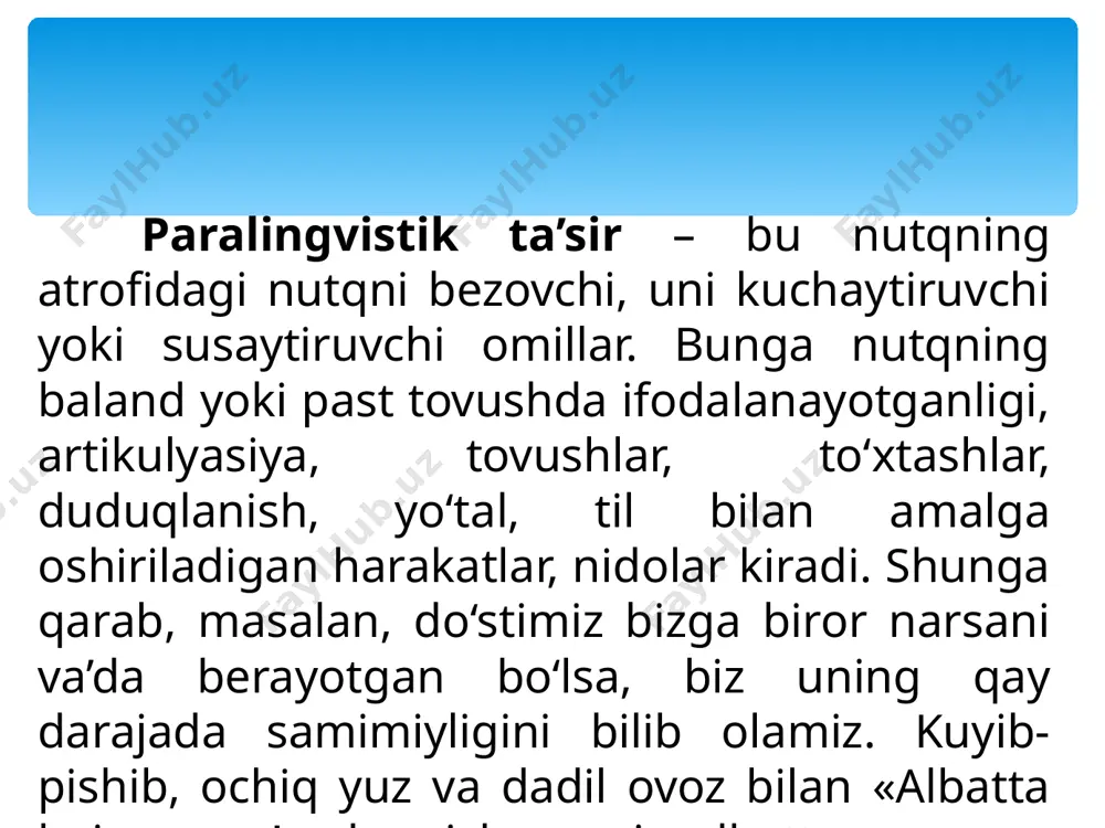 hi mumkin. aslini olganda, har qanday muloqot, agar u bema’ni, maqsadsiz, quruq gaplardan iborat bo‘lmasa, doimo muloqotga kirishuvchilarning xulq-atvorlarini, ularning ustanovkalarini o‘zgartirish imkoniyatiga ega. muloqotning perseptiv jihati – bu kishining kishi tomonidan idrok etilishi, tushunilishi va baholanishi demakdir. muloqot jarayonida kamida ikki kishi ishtirok etadi. kishining qiyofasi, xatti- harakati asosida suhbatdosh haqida tasavvur hosil qilinadi. bir-birini idrok qilishda quyidagi mexanizmlar g‘oyat muhimdir: a) identifikasiya; b) refleksiya; g) stereotipizasiya identifikasiya so‘zining ma’nosi lotinchadan olingan bo‘lib, «tenglashtirish», «aynan o‘xshatish», bir kishining ikkinchi kishini uning ta’rifini sub’yektning o‘z ta’rifiga anglanilgan yoki anglanilmagan tarzda o‘xshatilishi orqali tushunish usulidir. odamlar o‘zaro birgalikda harakat qilish vaziyatlarida boshqa kishini o‘zining o‘rniga qo‘yib ko‘rishga uringan holda uning ichki holati, niyatlari, o‘y-fikrlari, mayllari va his-tuyg‘ulari haqida tahmin qiladilar. refleksiya – (lotincha aks ettirish) – o‘z fikr va kechinmalarini tahlil qilib mulohaza yuritish, ya’ni muloqotga kirishuvchining suhbatdosh uni qanday idrok etayotganligini anglash. muloqot jarayonida suhbatdoshning pozitsiyasidan, holatidan turib, o‘zini tasavvur …