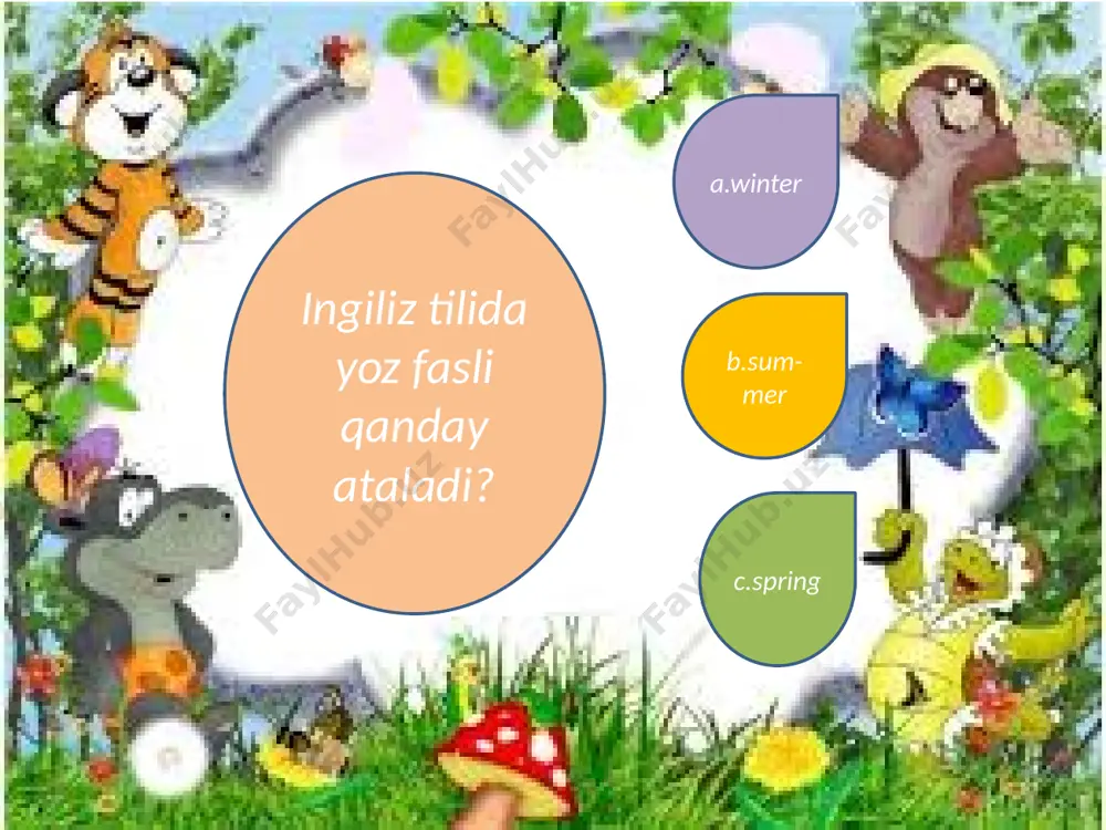 ingliz tilidan bolalar uchun test slayd - Page 2