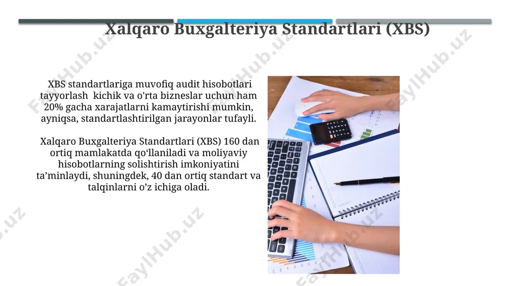 uritiladi. kesh uslubi, oddiy va tushunarli bo'lib, kichik bizneslar uchun 100.000 so'mgacha bo'lgan operatsiyalarni hisobga olishda qulay hisoblanadi, ammo katta hajmdagi operatsiyalarni aks ettirishda noqulay. akkrual uslubi akkrual uslubida daromadlar va xarajatlar ular amalga oshirilgan vaqtda, na pul mablag'lari kelib tushgan yoki to'langan vaqtda hisobga olinadi, bu moliyaviy hisobotlarning aniqroq va ishonchliroq bo'lishiga yordam beradi. ushbu uslubda 12 oylik hisobot davri uchun, tovarlarning sotilishi, xizmatlar ko'rsatilishi yoki boshqa operatsiyalar natijasida kelib tushgan daromadlar va shu bilan bog'liq xarajatlar hisobga olinadi. menenejment hisobi bu hisob turi, operatsion samaradorlikni yaxshilash va strategik qarorlar qabul qilishda 5 yildan ortiq davr uchun ma'lumotlarni tahlil qilishni o'z ichiga oladi. menejment hisobidagi prognozlash va byudjetlash jarayonlari kelajakdagi daromadlarni aniq bashorat qilish uchun turli stsenariylarni, 3 tadan kam bo'lmagan variantlarni ishlab chiqishni talab qiladi. bilvosita hisob usullari bilvosita hisob usullari, ayniqsa, kichik korxonalar uchun soddalashtirilgan hisobot shakllarini qoʻllash imkonini beradi, bu esa 1-2 xodim bilan hisobotni tayyorlash …