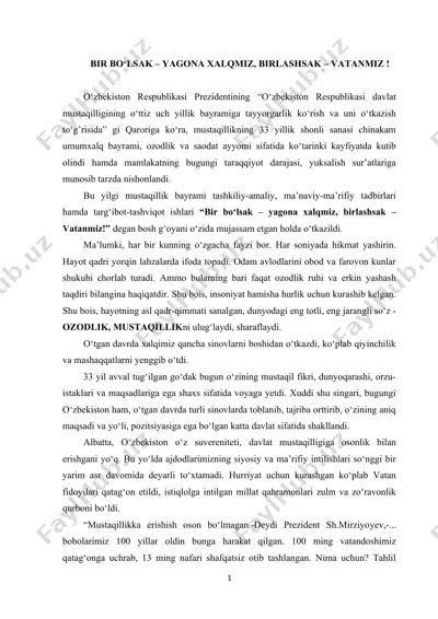 o‘zbekiston respublikasi mustaqillik bayrami — DOC