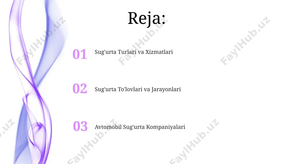 tlarni solishtiring. turli sug'urta kompaniyalarining reytinglari va mijozlarning fikr-mulohazalarini o'rganib, ishonchlilik koeffitsiyentini (masalan, 90% dan yuqori) hisobga oling va shu asosda eng maqbul variantni tanlang. firibgarlik va uni oldini olish sug'urta kompaniyalari firibgarlikka qarshi kurashda xavfsizlik xizmatlari bilan hamkorlik qiladi va firibgarlik dalillarini aniqlash uchun malakali ekspertlarni jalb qiladi, bu esa 15% ga yaqin ishlarni oshkor qilishga imkon beradi. firibgarlikning oldini olish uchun, kompaniyalar avtomobillarni tekshirish va voqea joylarini tahlil qilish kabi texnologiyalarni qo'llashadi, bu esa firibgarlik holatlarini 25% gacha kamaytirishga yordam beradi. sug'urta turlari va ularning xususiyatlari kasko sug'urtasi avtomobilning to'liq yoki qisman shikastlanishi, o'g'irlanishi va boshqa xavf-xatarlardan himoya qiladi va sug'urta miqdori avtomobilning bozor qiymatiga bog'liq bo'ladi, masalan, 200 million so'm. yagonasug'urta polisi bir nechta xavf-xatarlarni qamrab oladi, masalan, javobgarlik, kasko va hayot sug'urtasini o'z ichiga olishi mumkin va sug'urta badali individual shartnoma asosida belgilanadi, masalan, oyiga 500 ming so'mdan. mijozlar huquqlari va majburiyatlari mijozlar sug'urta kompaniyasidan olingan …