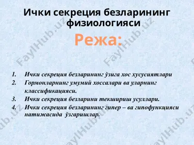 ички секреция безларининг физиологияси — PPTX