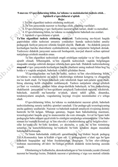 ta'lim olganlikni tashxis etish. — DOCX