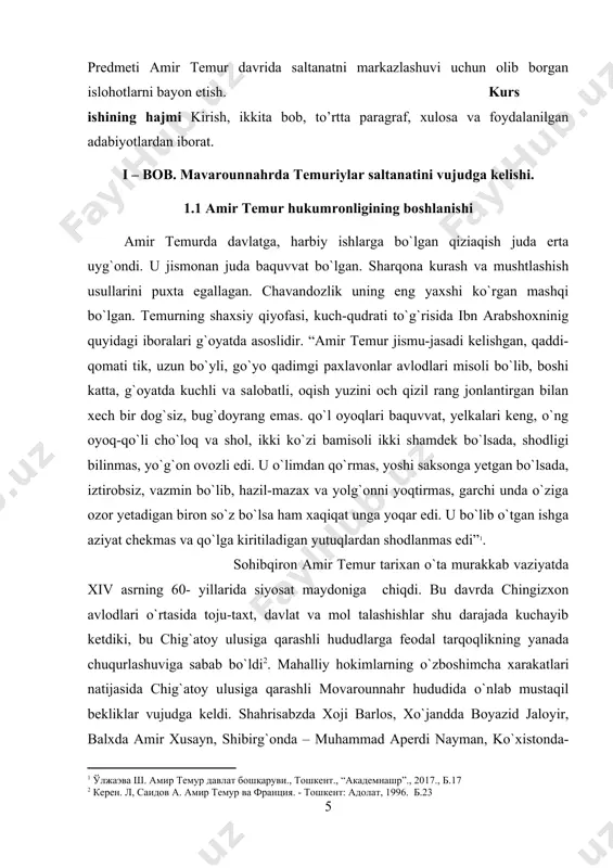 bayon sulduz bilan xoji barlosdan yengilgan abdullox andarab tomonga qochib ketadi. bayon sulduz bilan xoji barlos movarounnahr yerlarining bir qismini egallab oladilar va uni o`zaro taqsimlab idora eta boshlaydilar. xoji barlosga kesh viloyati tegadi. anna shu tariqa 1358 yilda qariyib bir yarim asrdan so`ng movarounnahrning bir qismida hokimiyatni boshqarish mahalliy aholi vakili qo`liga o`tadi. shu paytga qadar darslik va adabiyotlarda bu masala yetarli darajada yoritilmay kelingan. tarix darsliklarini o`qigan o`quvchidan “movarounnahrda mahmud tarobiy qo`zg`olonidan so`ng mo`g`ullarga qarshi hech - qanday xarakat bo`lmagan”, - degan bir fikr paydo bo`lar edi. to’g’ri adabiyotlarda xiv asrning 30-yillarida xurosonda mahalliy aholining vatanparvar va ilg`or qismi bo`lgan sarbadorlar (mo`g`ullarga qarshi kurashda o`z boshlarini dorga tikishga rozi bo`lganlar) mo`g`ullardan kichik bir hududni ozod qilganliklari, o`z davlatlarini barpo etib, xatto sabzavor shahrini bu davlatning poytaxtiga aylantirganliklarini ta`kidlanadi. ammo ularda shahrisabz bekligining movarounnahrda (1361-1362 yil oralig`ida samaraqandda ham sarbadorlar mo`g`ullarni tor-mor qilib, hokimiyatni qo`lga kiritganlar) 140 yillik mo`g`ullar …