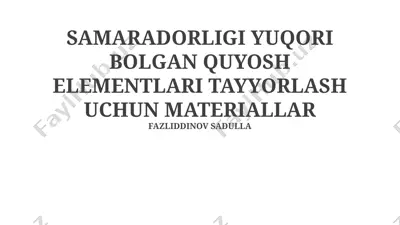 kelajakdagi yuqori samarali quyosh elementlari materiallari — PPTX
