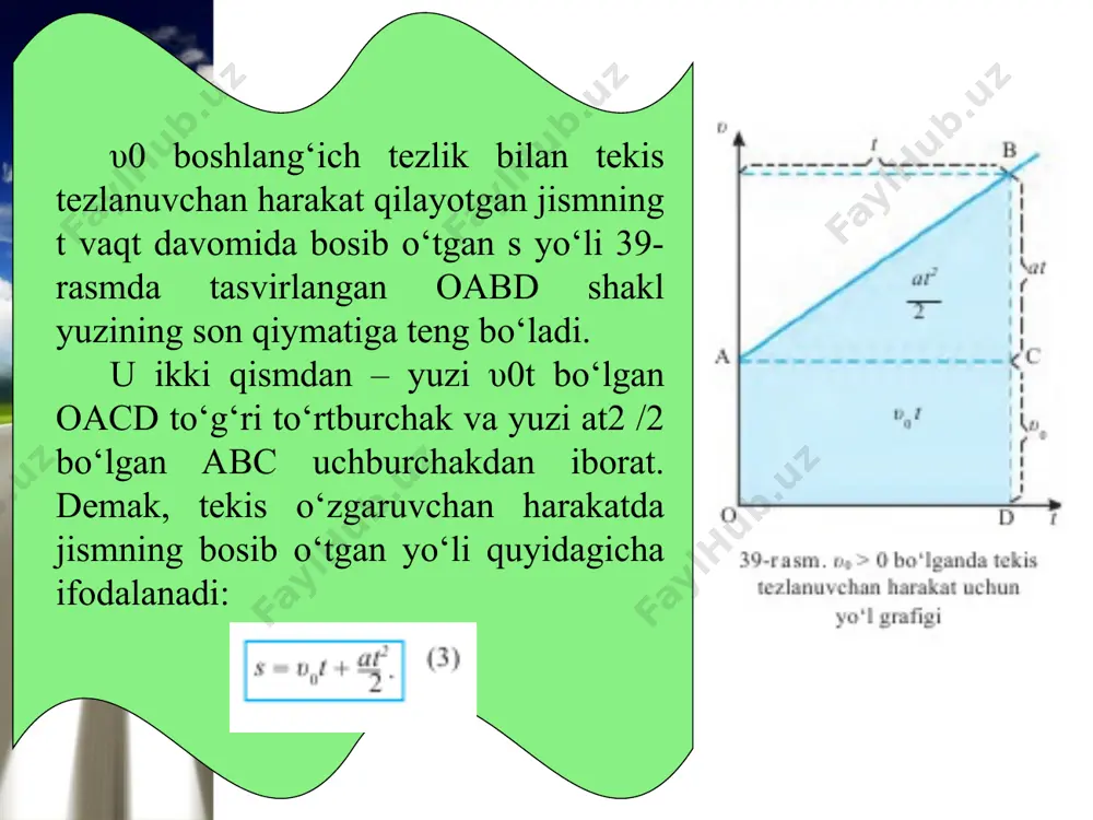 tekis o‘zgaruvchan harakatda bosib o‘tilgan yo‘l 7-sinf - Page 5