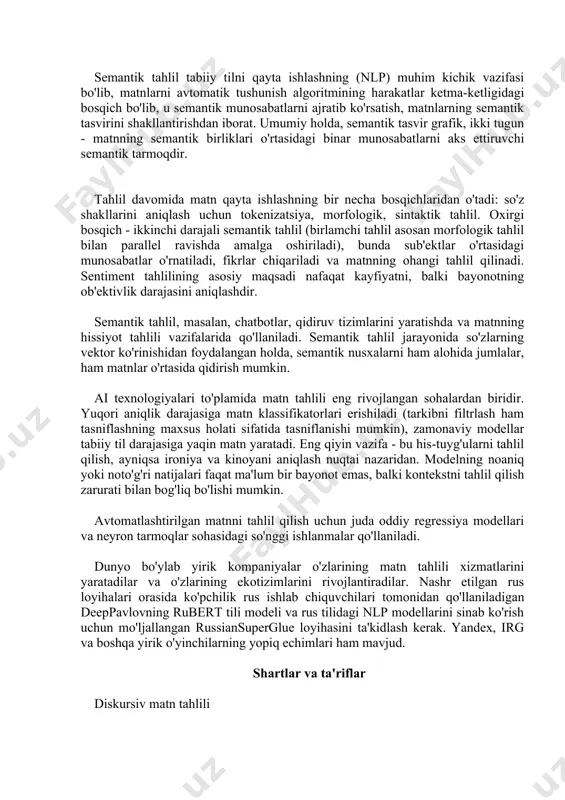 b'ektlar o'rtasidagi munosabatlar o'rnatiladi, fikrlar chiqariladi va matnning ohangi tahlil qilinadi. sentiment tahlilining asosiy maqsadi nafaqat kayfiyatni, balki bayonotning ob'ektivlik darajasini aniqlashdir. semantik tahlil, masalan, chatbotlar, qidiruv tizimlarini yaratishda va matnning hissiyot tahlili vazifalarida qo'llaniladi. semantik tahlil jarayonida so'zlarning vektor ko'rinishidan foydalangan holda, semantik nusxalarni ham alohida jumlalar, ham matnlar o'rtasida qidirish mumkin. ai texnologiyalari to'plamida matn tahlili eng rivojlangan sohalardan biridir. yuqori aniqlik darajasiga matn klassifikatorlari erishiladi (tarkibni filtrlash ham tasniflashning maxsus holati sifatida tasniflanishi mumkin), zamonaviy modellar tabiiy til darajasiga yaqin matn yaratadi. eng qiyin vazifa - bu his-tuyg'ularni tahlil qilish, ayniqsa ironiya va kinoyani aniqlash nuqtai nazaridan. modelning noaniq yoki noto'g'ri natijalari faqat ma'lum bir bayonot emas, balki kontekstni tahlil qilish zarurati bilan bog'liq bo'lishi mumkin. avtomatlashtirilgan matnni tahlil qilish uchun juda oddiy regressiya modellari va neyron tarmoqlar sohasidagi so'nggi ishlanmalar qo'llaniladi. dunyo bo'ylab yirik kompaniyalar o'zlarining matn tahlili xizmatlarini yaratadilar va o'zlarining ekotizimlarini rivojlantiradilar. nashr etilgan …