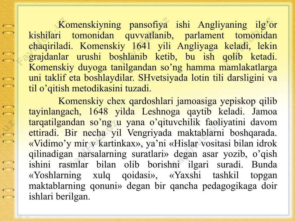 yan amos komenskiyning pedagogik tizimi - Page 5