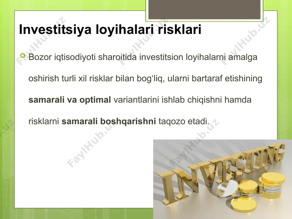 investitsiya loyihasi risklarini boshqarish - Page 4